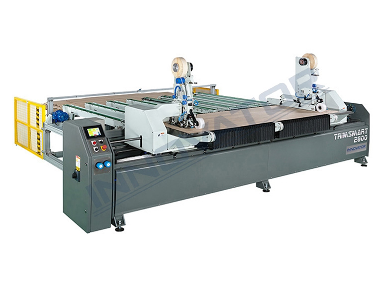 Veneer-face-trimming-and-reinforcing-machine
