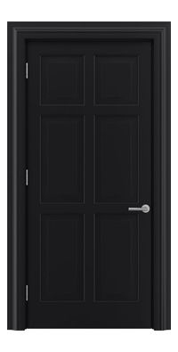 Shadbolt Timeless Type14 hardwood panelled door in RAL 9005 paint finish