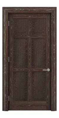 Shadbolt Timeless Type16 hardwood panelled door in European oak veneer with dark stain and lime finish